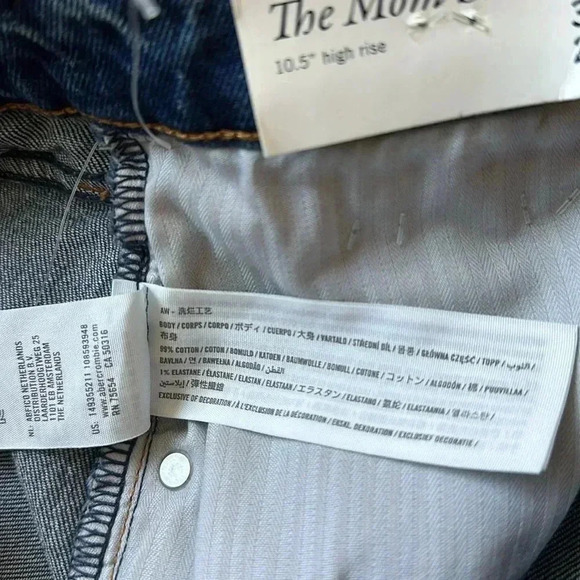 NWT Abercrombie & Fitch The Mom Short High Rise Raw Hem Plus Size 35/20 - Picture 6 of 8